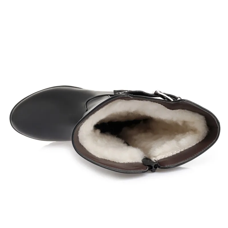 MORAZORA/ г., женская зимняя обувь женские зимние сапоги из натуральной кожи теплые высококачественные женские сапоги до колена из натуральной шерсти