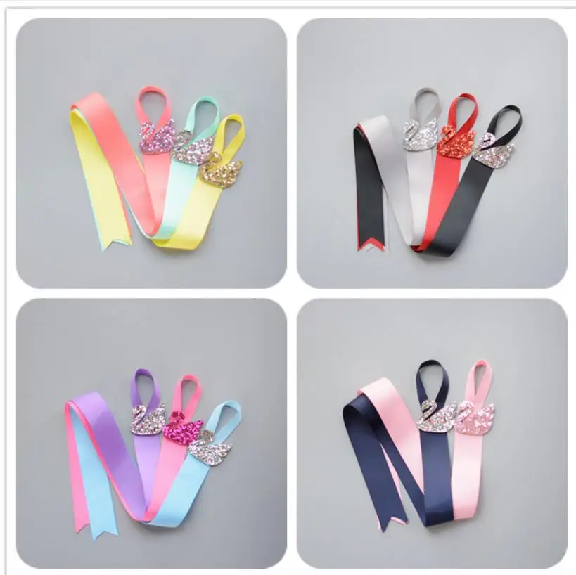 

SWAN Ribbon Rainbow Colors Toddlers Hair Clip Storage Tape Assorted Hairpins Holder Kids Hair Accessories Holding Band S2