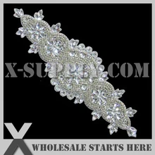 20 шт./партия) Свадебная металлическая аппликация из горного хрусталя бисерная нашивка для свадебное платье под заказ украшение, X1-RAT2220