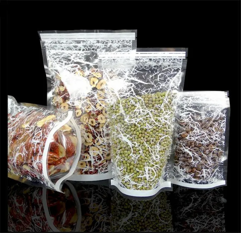 

Sample Storage Bags Set Food Grade Clear Plastic Ziplock Packing Pouches Stand Up Tea Resealable Zip Lock Retail Package Bag