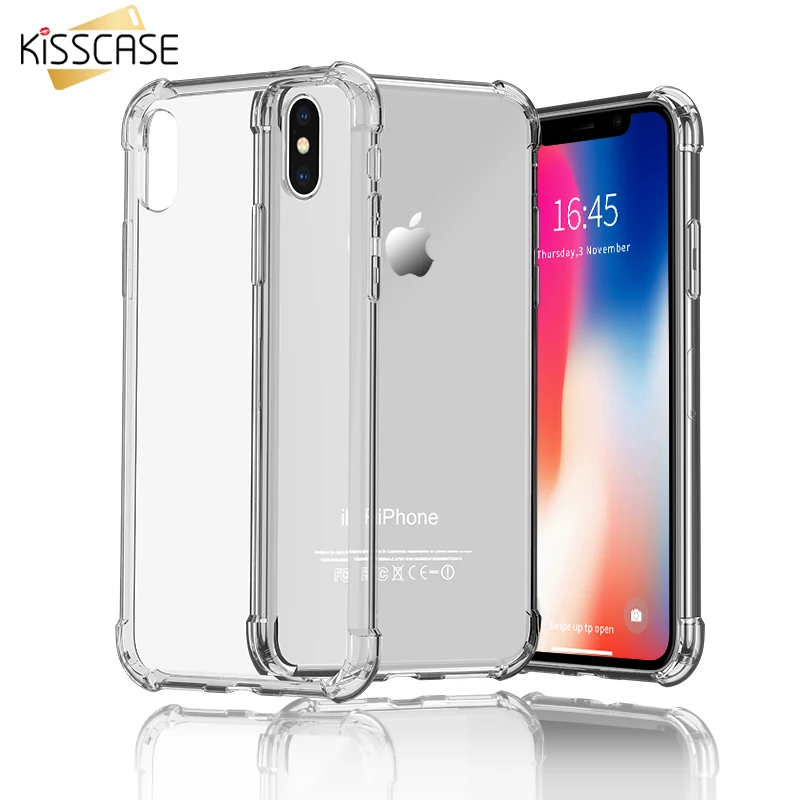 

KISSCASE Shockproof Case For iPhone X XS Max Soft Clear Cover For iPhone XR X XS Max Full Protective TPU Phone Shell Coque