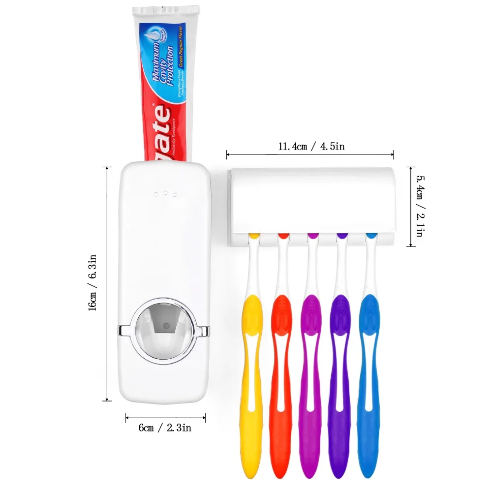 Модные Автоматический Диспенсер зубной пасты, для зубной щетки держатель Ванная комната Продукты настенное крепление стойки для ванной зубная паста соковыжималки