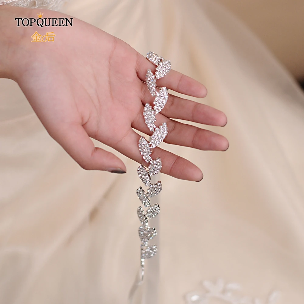 TOPQUEEN S198-S свадебный пояс для невесты свадебный пояс серебряный пояс аксессуары для платья Пояс для невесты свадебные пояса свадебные Ремни