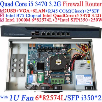 

Intel Quad Core i5 3470 3.2Ghz Industrial Barebone Router Firewall with 6*1000M 82574L Gigabit Nics