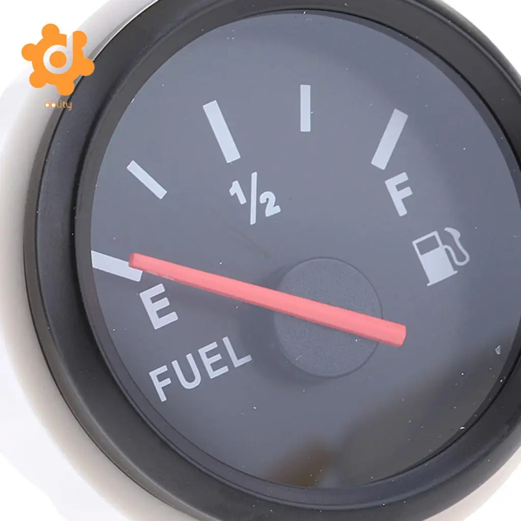 Waterproof Fuel Level Gauge Boat Marine Fuel Tank Level Gauge 9-32V 52mm New Pointer Fuel Level Gauge LED light dispalay
