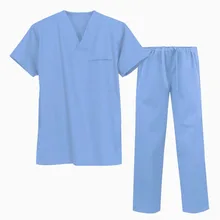 Пот быстро сушки антистатический антибактериальное антиоксидант медицинские с коротким рукавом пальто и брюки Сплит тела мужской медицинской скраб комплект