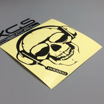 

2 pack Car styling decals jdm fashion radio skull 12 x 12 cm car motorcycle truck ebike reflective waterproof vinyl stickers