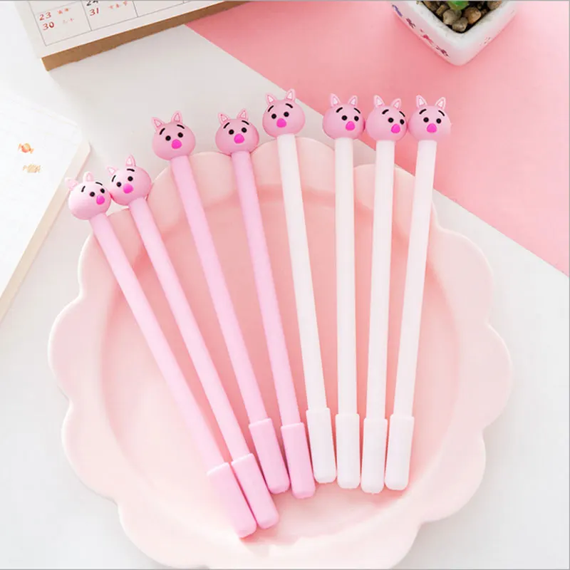 

2 pcs/lot Kawaii Pink pig gel pen cute cartoon Neutral pen stationery canetas material escolar office school supplies papelaria