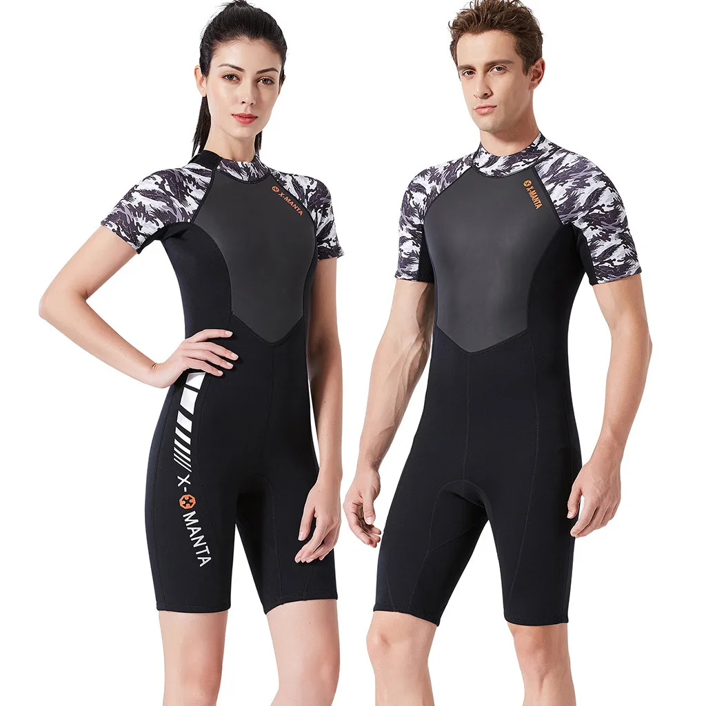 

Fashion Women's Sunscreen Swimming Surfing And Snorkeling Surfing Diving Suit Women's Short Sleeve Connected Suit A30410