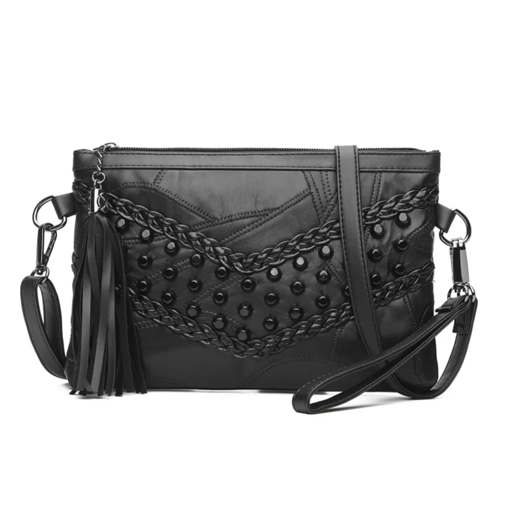 Black Leather Shoulder Bags For Women IUCN Water