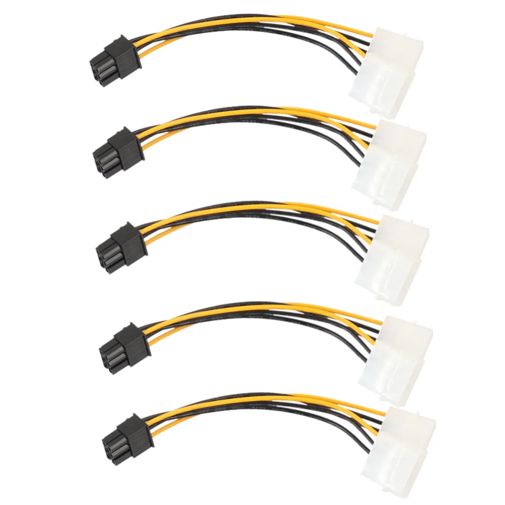 1 шт. 2 5 6Pin к двойному 4 Pin PCI E Express видеокарта адаптер питания кабель разъем
