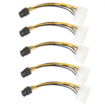 

1pcs 2pcs 5pcs 6Pin to Dual 4 Pin PCI-E PCI Express Graphics Card Power Adapter Cable Connector Power Supply Wholesale