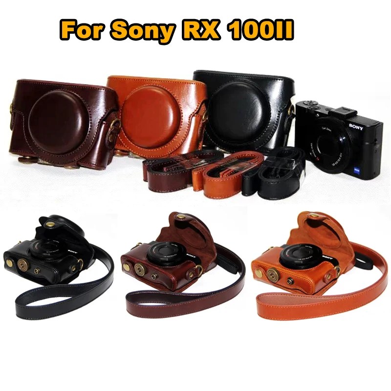 Leather Camera Case Cover Bag for Sony Cyber shot RX 100M3 RX100V M3