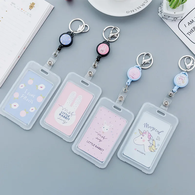 Kawaii Единорог выдвижной значок держатель для карт медсестра Доктор выставка Pull Key