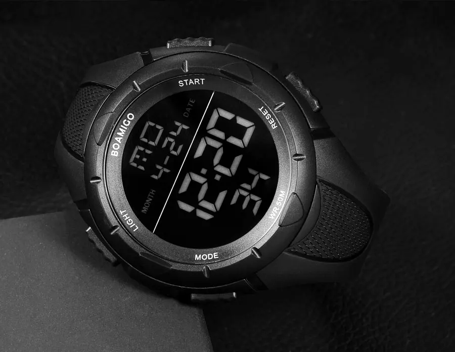 Black Swimming Military Shock Rubber Wristwatches BOAMIGO Brand Men Sport Watches Man Fashion Casual Digital LED Watch for Gift  (14)
