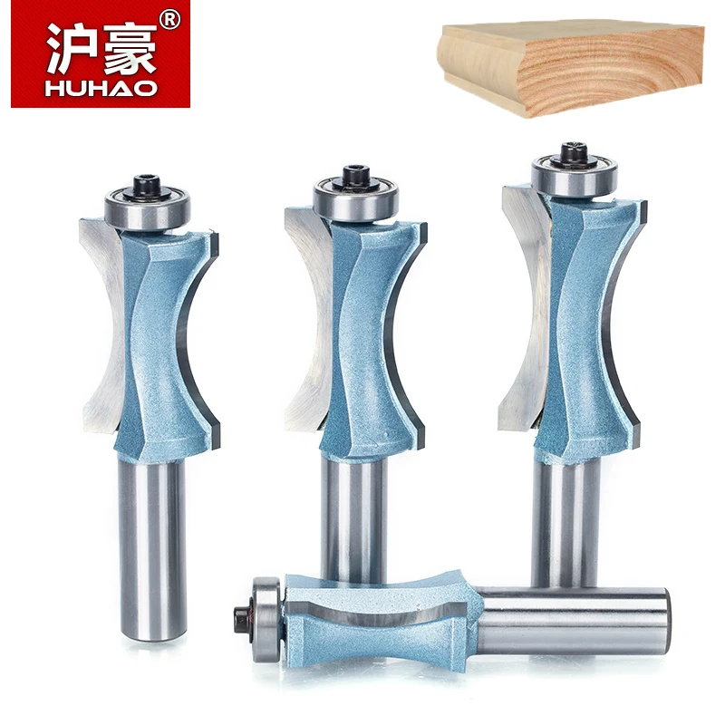 

HUHAO 1pc 1/2 inch Shank Half Round bit 2 Flute Endmill Router Bits for Wood With Bearing Woodworking Tool Milling Cutter