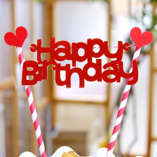 red happy birthday letter garland cake topper bunting set for kids