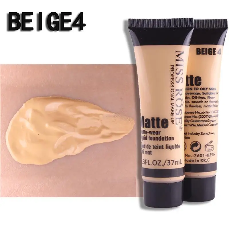MISS ROSE профессиональная основа Матовая жидкая основа для макияжа водостойкая основа для лица - Цвет: BEIGE4