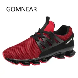 GOMNEAR для мужчин черный обувь для бега, кроссовки легкие дышащие кроссовки сетки s спортивная обувь спортивная для девочек
