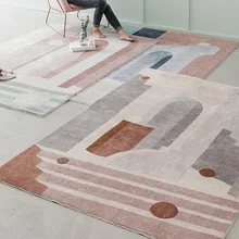 Ins французский шик Дания гостиная ковер для гостиной Геометрическая полоса прикроватный ковер белый геометрический современный коврик дизайн скандинавский стиль