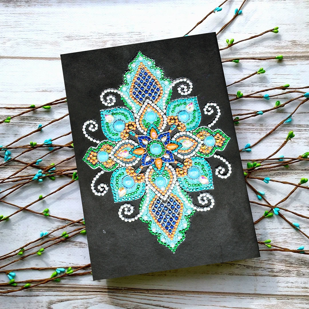 AZQSD Diamond Painting Mosaic Notebook Special Shaped Flower Mandala Patterns A5 Diary Book Embroidery Gift DIY 