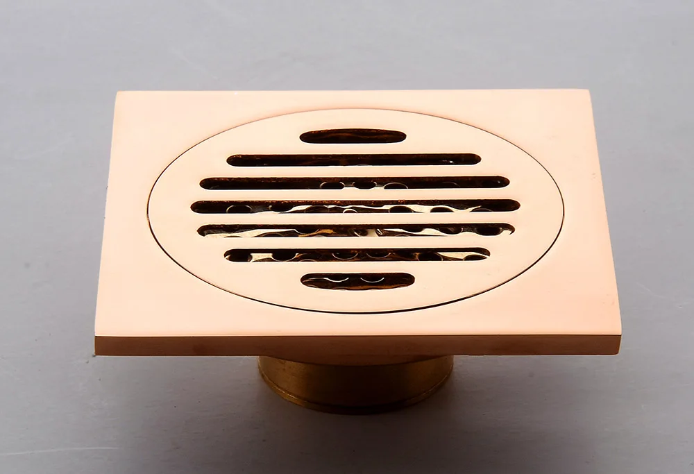 Beste Vierkante Vorm Badkamer Douche Afvoer, Wasmachine Afvoerputje, Geur Slip Balkon Afvoer, 100% Messing, rose Goud Kleur