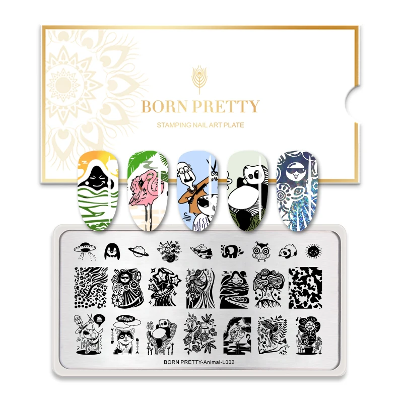 BORN PRETTY шаблон для стемпинга нейл арта из нержавеющей стали прямоугольник звезда
