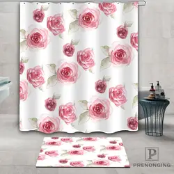 На заказ beautiful_roses (2) водонепроницаемый душевой занавес дверной коврик домашняя Ванна Ткань полиэстер для ванной разные размеры #2019-1-05-96