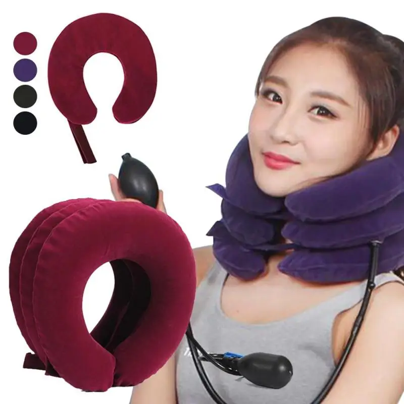 Inflatable Cervical Vertebra Massager Neck Support Protect Household