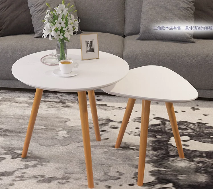 

22 size: Modern simple living room coffee table, triangular and circle mini corner/tea/end table,small coffee desk