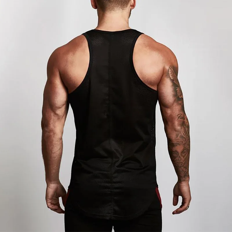Летние спортивные майки для мужчин s майки рубашки, оборудование для бодибилдинга фитнес мужские сетчатые Стрингер майки Топ брендовая одежда