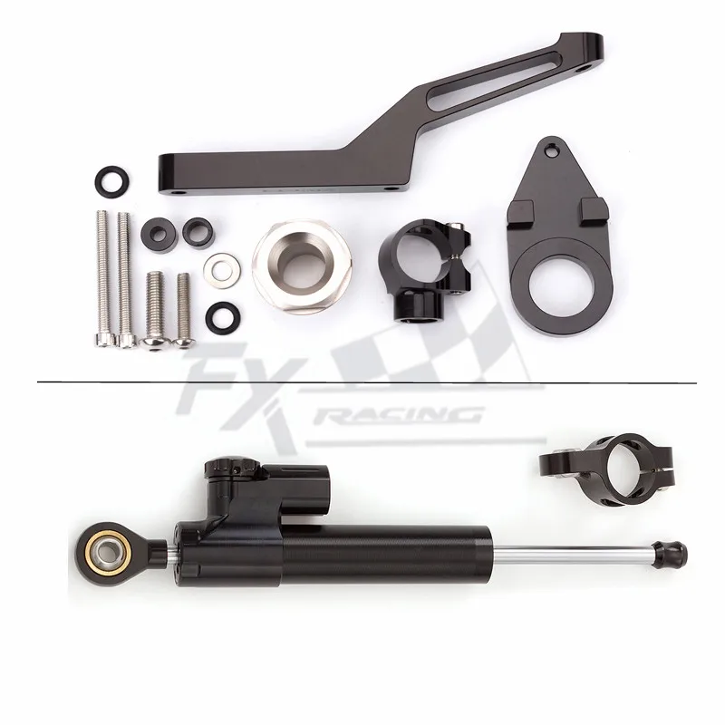 CNC Aluminum Motorcycle Steering Damper Stabilizer Mount Kit Bracket