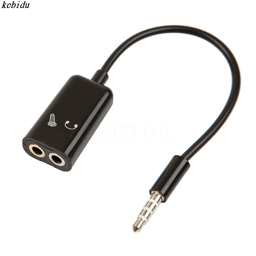 

kebidu 3.5mm Audio Mic Cable Splitter Male to 2 Female Headphone Extension Cable converter For Headphones For Mobile Phones