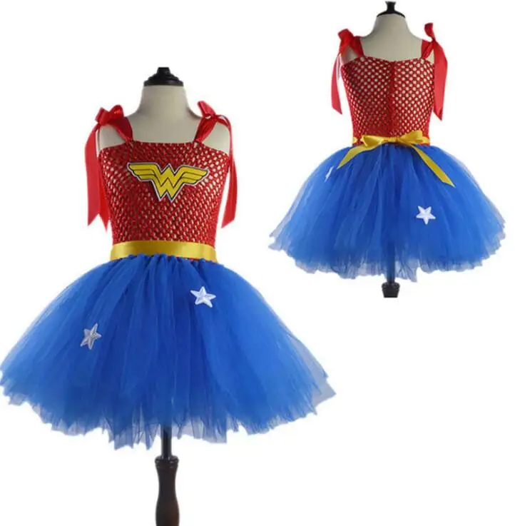 

Girl Superman Wonder Woman Halloween Costume Fancy Dress Super Children Party Cosplay Costumes Superhero Costumes For Girls Kids