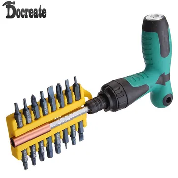 

17pcs Ratchet Screwdriver Set T Type Wrench S2 Bit Multifunction Hand Tool Set