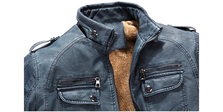 NIANJEEP Роскошные 2019 мужская кожаная куртка Модные мужские мотоциклетные зимняя куртка Для мужчин пальто Повседневное пальто из