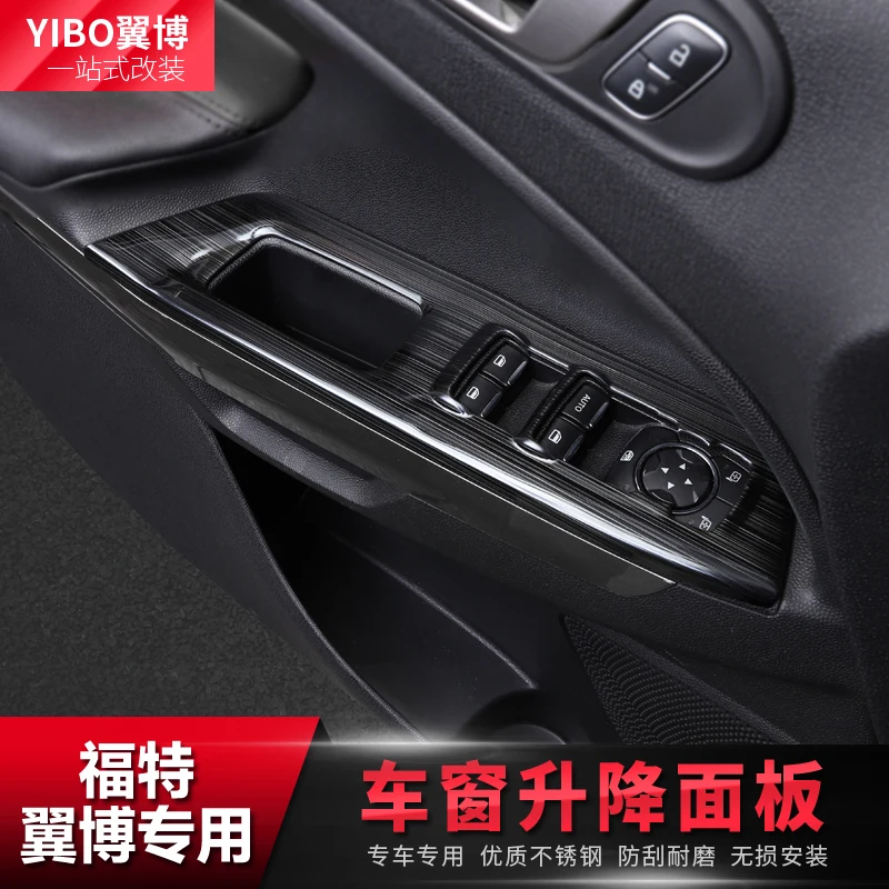 

For Ford Ecosport 2018 2019 Stainless Steel Inner Door Window Switch Cover Trim 4pcs Only Left Hand Drive Car accessories