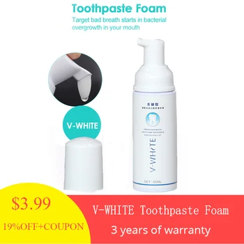 

V-WHITE Teeth Whitening Toothpaste 60ml Toothpaste Whitening Foam Natural Mouth Wash Water Oral Hygiene Toothpaste