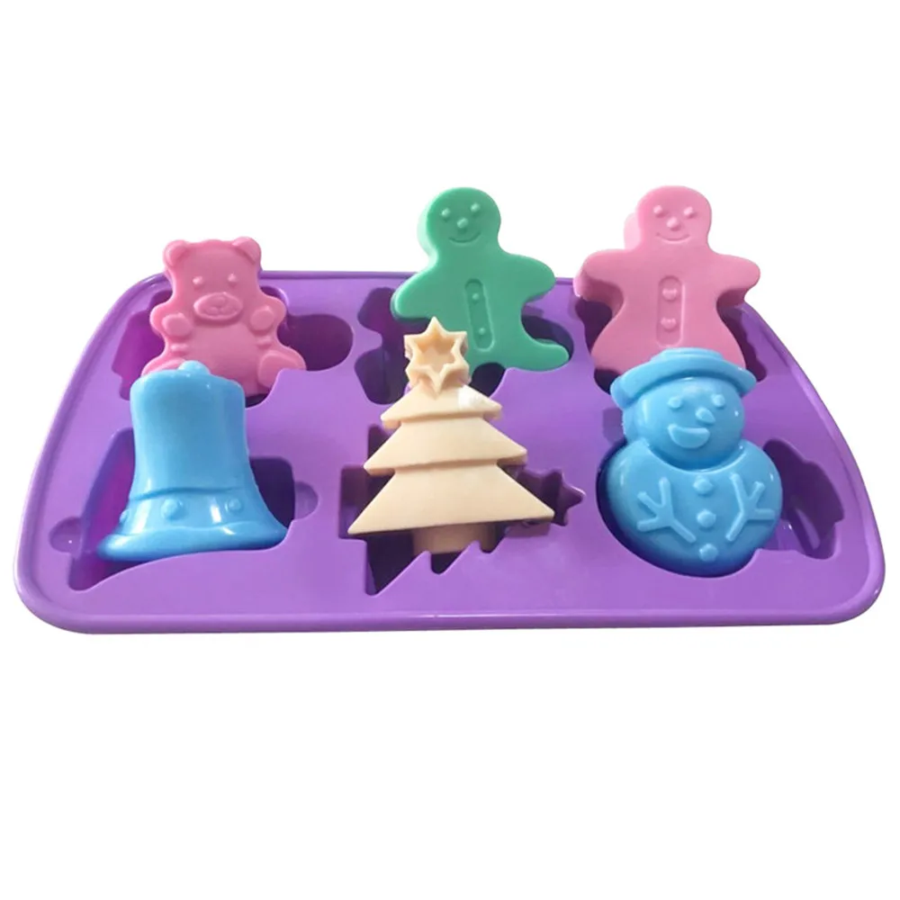 

6 Cavity Snowman Silicon Mold 3D Cake Molds Pan Decoration For Baking Tools Baking Forms Mosses Moulds