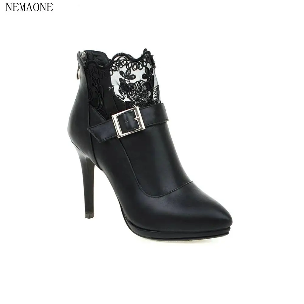 solid pointed toe low heel biker boots