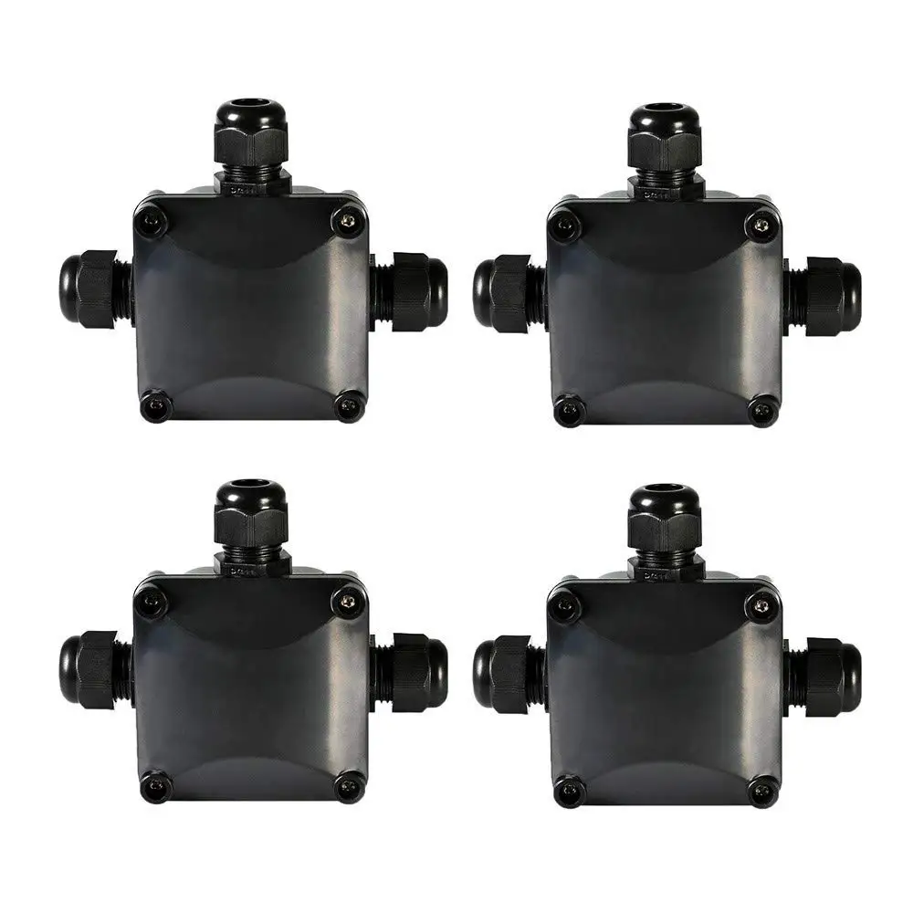 

Junction Box IP68 Waterproof 3 Way Cable Connectors Outdoor/External Electrical Junction Box 5.5mm-10.2mm Pack of 4