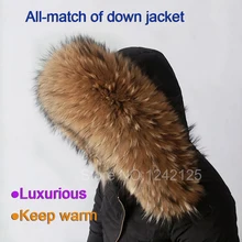 Children women Luxurious high-end Large 100% Real Raccoon Fur Collar Genuine full fox fur Collar Scarf Shawl Wrap hat Strip hot