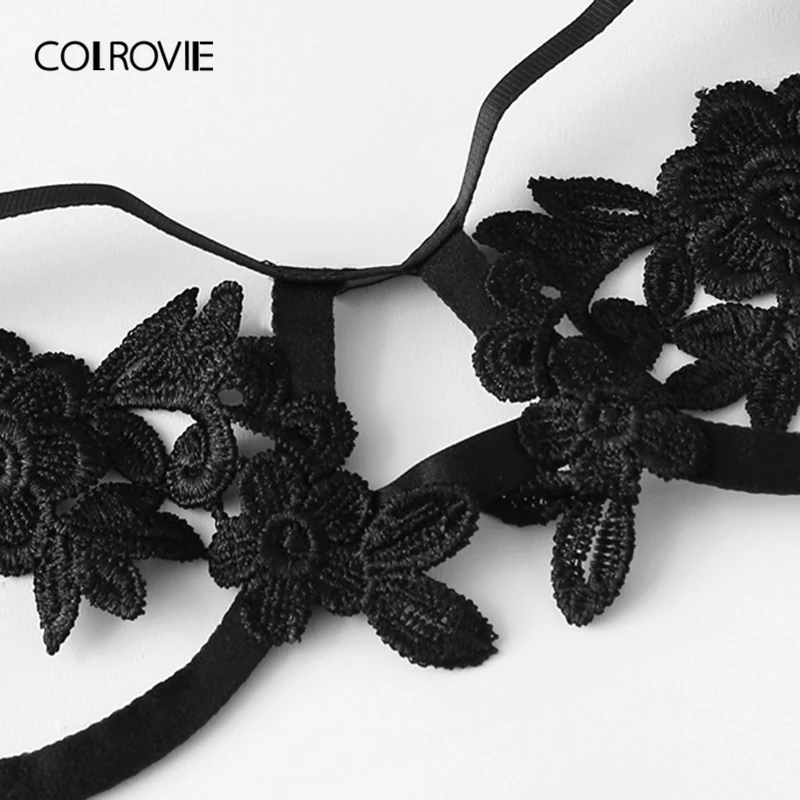 Женское Прозрачное нижнее белье COLROVIE черный прозрачный бюстгальтер с