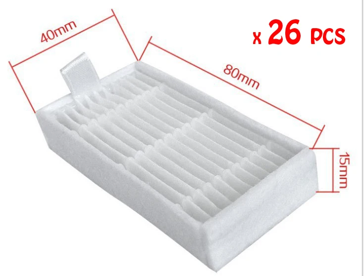

26 Piece dibea x500 hepa filter for Ecovacs Mirror CR120 Dibea x500 x580 Series Vacuum Cleaner Free shipping