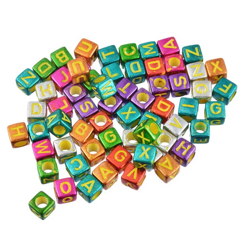 MJARTORIA 300PCs Colorful Letter Alphabet Beads For Jewelry Making DIY