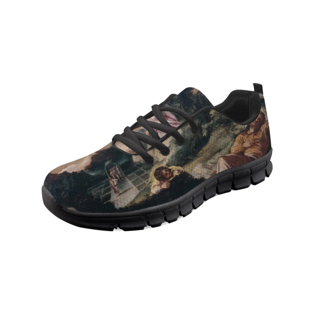

Sneakers Women Flats Shoes Spring Painting Art Print Black bottom Comfortable Breathable Master piece Jacopo Robusti Tintoretto