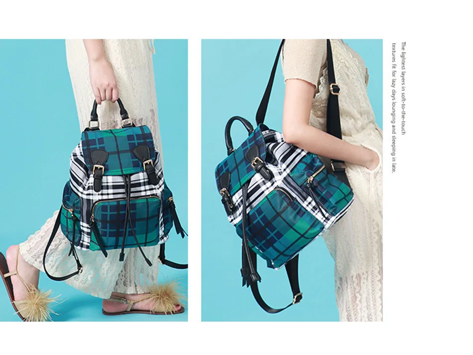 2018 small women Canvas Packpack Chassic Panelled Plaid School Bag for Teenager Girls Variety Shoulder Purse Bagpack Rucksack (10)