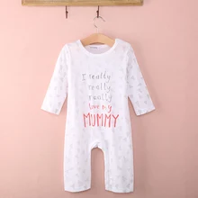 New Year Newborn Baby Rompers Letter Printed I love Mummy daddy Cotton Boys Girls Sleepsuit Clothing