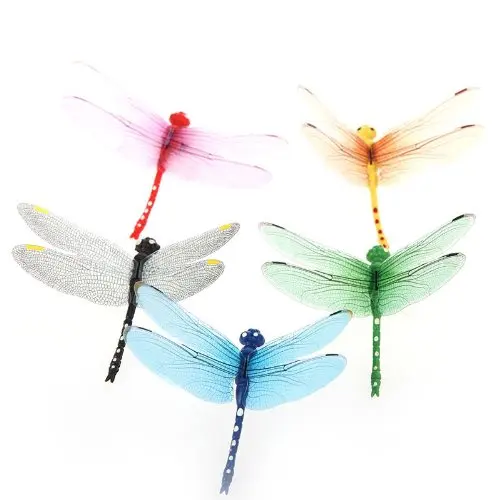 

GSFY-5pcs 8cm 3D Artificial Dragonflies Luminous Fridge Magnet for Home Christmas Wedding Decoration, Colors Randomly Send
