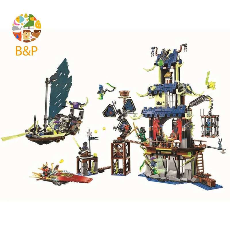 

70732 1069pcs Ninja Series The Stiix Ghost Dragon Base Batttle Ship Boat Building Blocks Brick Toys For Children Gift
